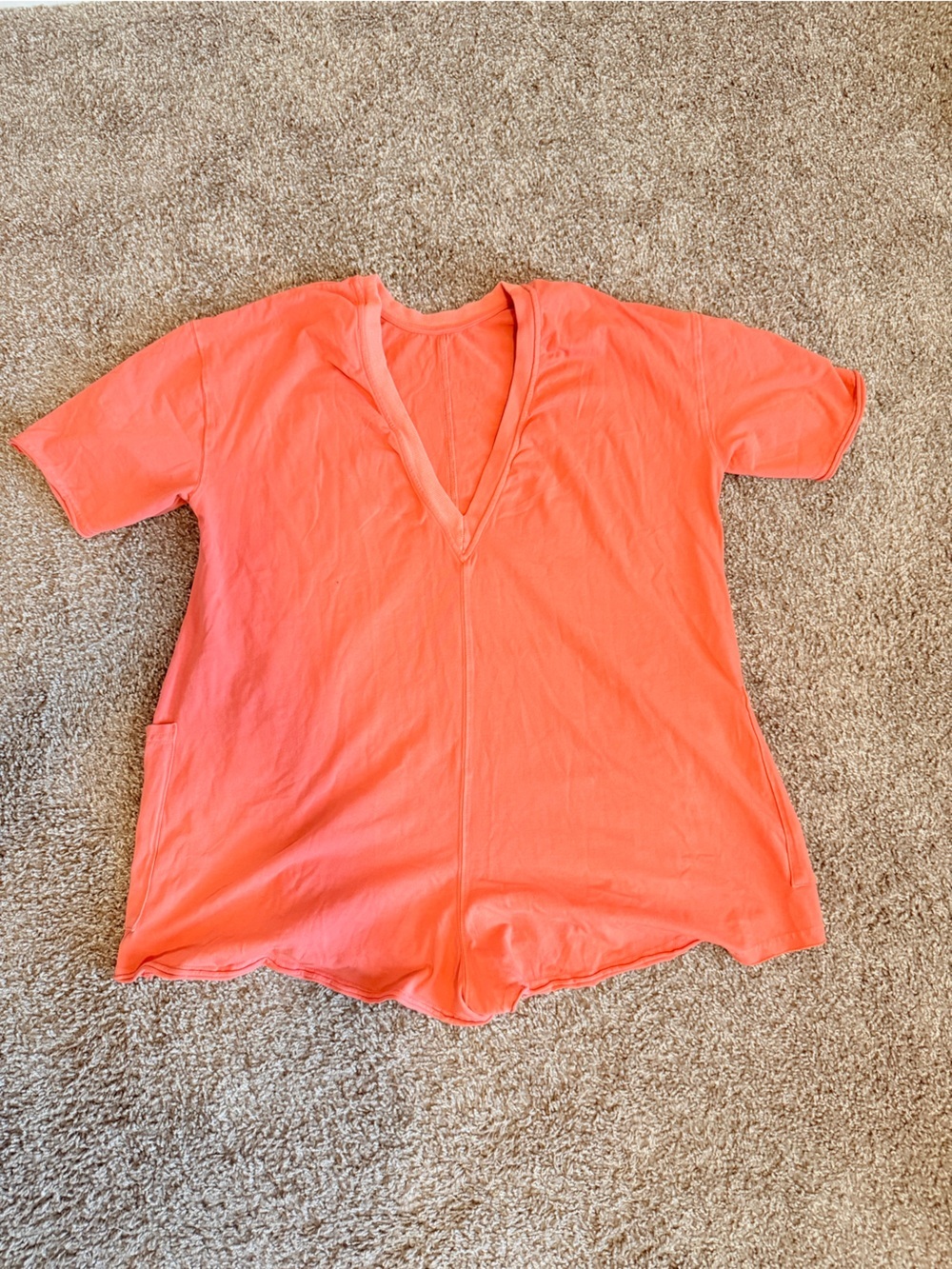FP MOVEMENT HOT SHOT TEE ROMPER ONESIE OVERSIZED SIZE SMALL NEON ORANGE NWOT - Picture 7 of 12